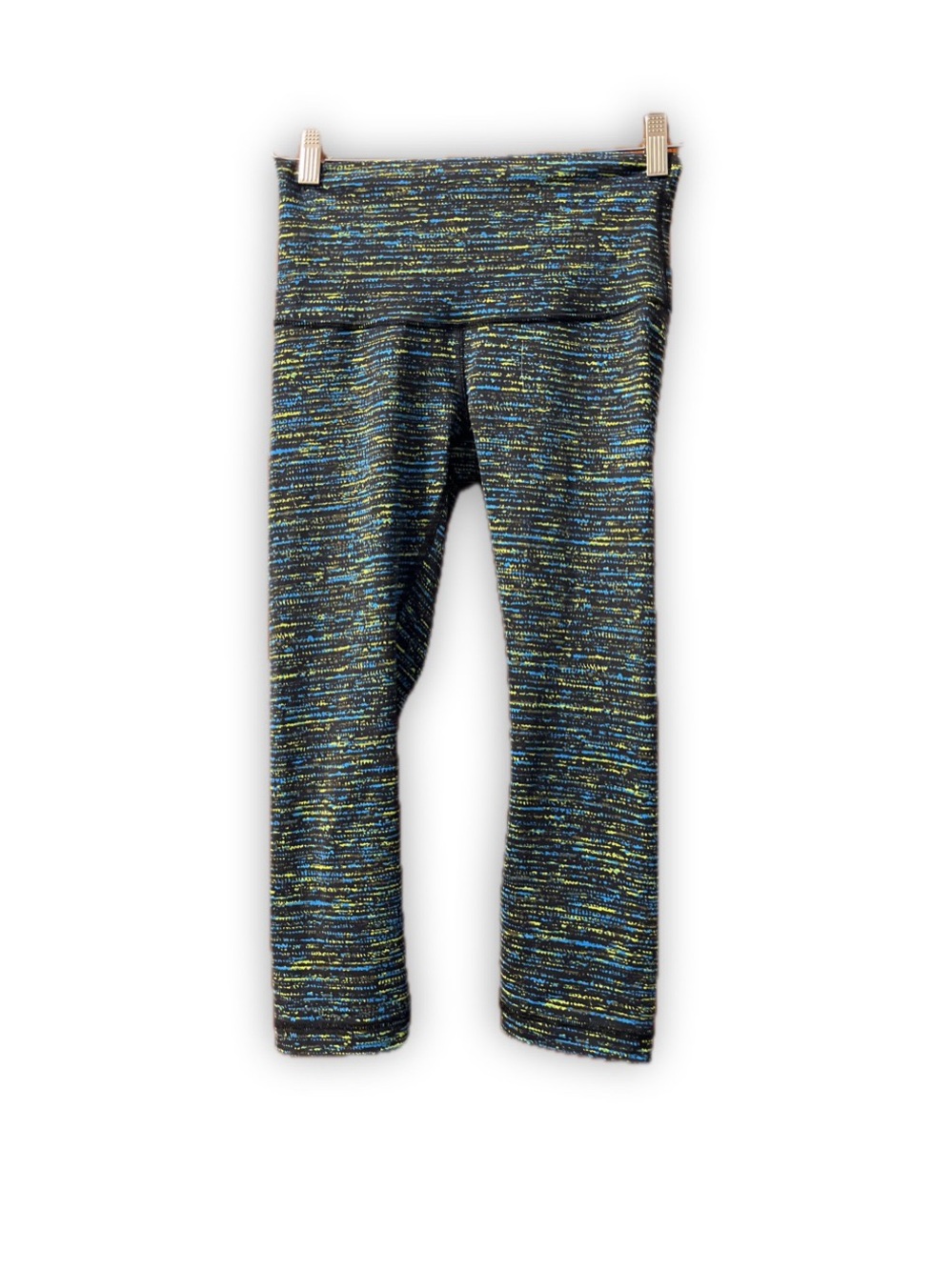 Womens Black Multi-Color Space-Dyed Leggings